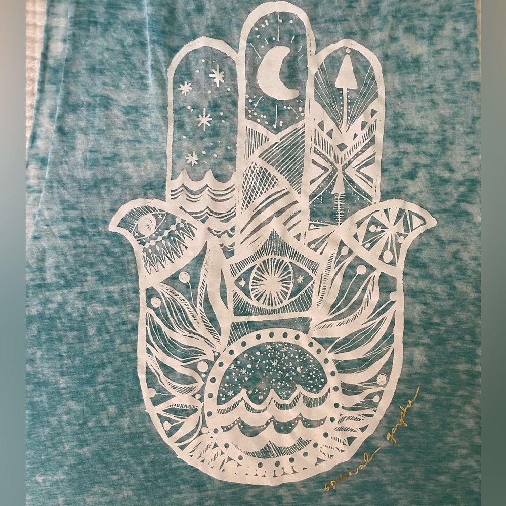Spiritual Gangster Hamsa Waves Burnout Tank - Picture 5 of 8